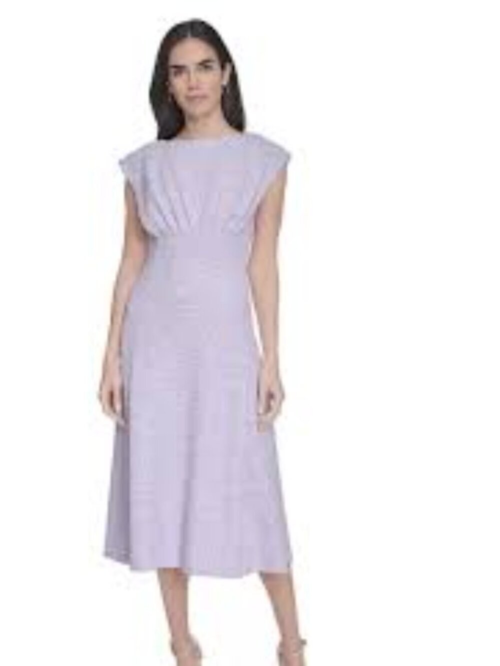 NWT Calvin Klein Women's Lavender Wide Neck Cap Sleeve Back Zip Dress Size 8